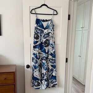 Farm Rio Off-White Mantas Cotton and Maxi Dress